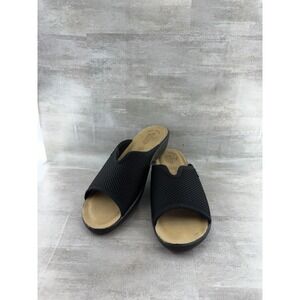 Fly Flot Black Mesh Anatomic Anti-Shock Slide Sandals Italy Women Sz EU 40